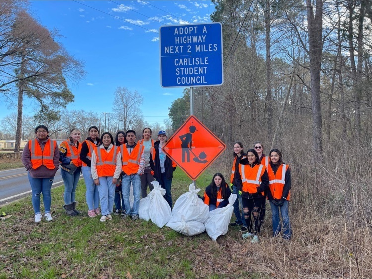 Student Council participated in the Adopt A Highway clean up this past Saturday picking up trash in their 2 mile section to keep the roads near the school looking nice.