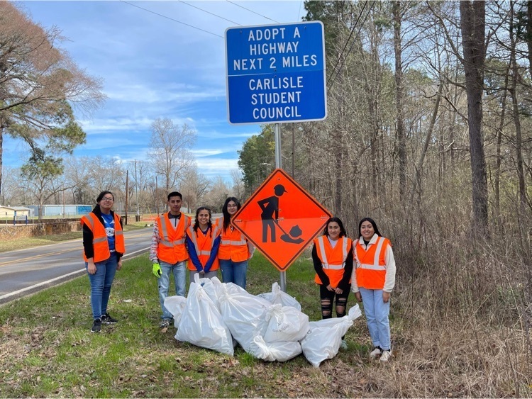 Student Council participated in the Adopt A Highway clean up this past Saturday picking up trash in their 2 mile section to keep the roads near the school looking nice.
