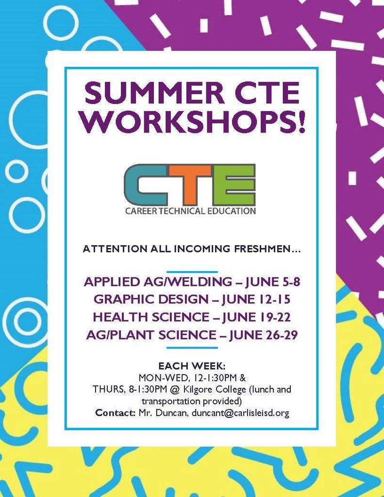 Summer CTE Workshops